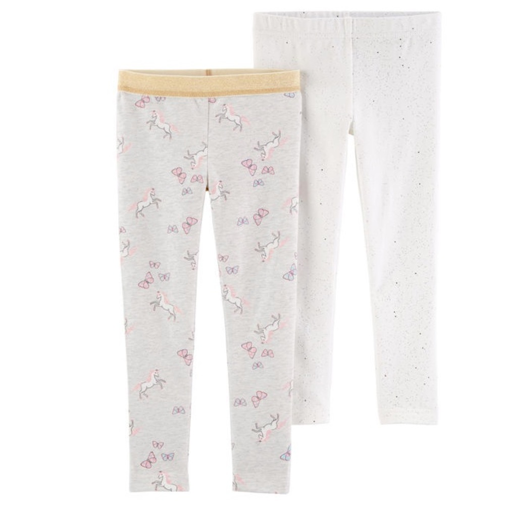 BNWT Carter’s 2 Pack Unicorn Glitter Leggings